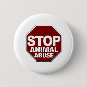 Chapa Redonda De 5 Cm Pare el abuso animal