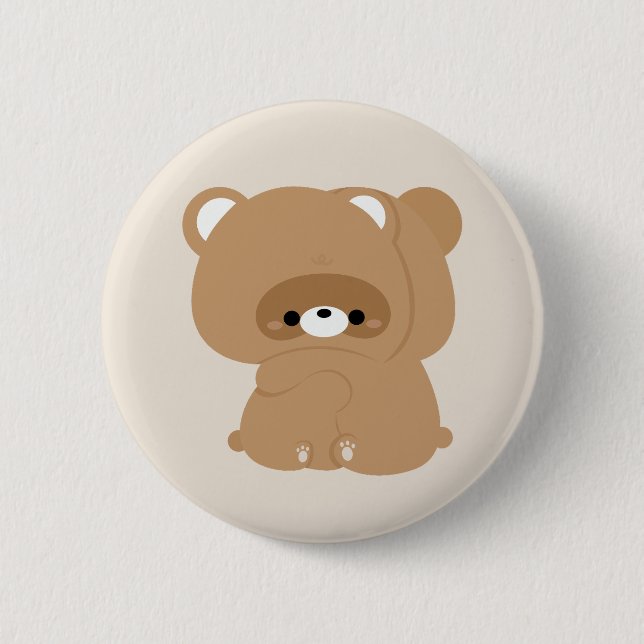 Chapa Redonda De 5 Cm Pareja Cute Beaver (Anverso)