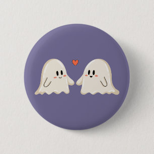 Chapa Redonda De 5 Cm Pareja de fantasmas enamorados