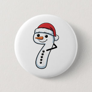 Chapa Redonda De 5 Cm Pareja de muñecos de nieve Navidad Meme coincident