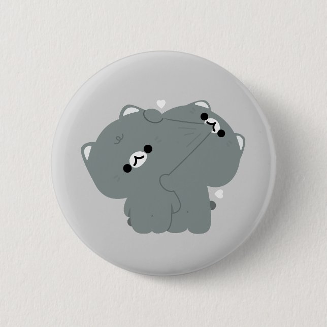 Chapa Redonda De 5 Cm Pareja Shorthair americana (Anverso)