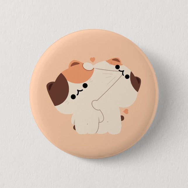 Chapa Redonda De 5 Cm Pareja Tortie Cat (Anverso)