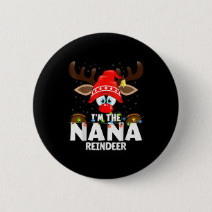Chapa Redonda De 5 Cm Pareo de Navidad Soy el reno de la Nana