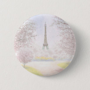 Chapa Redonda De 5 Cm París bonita en pasteles