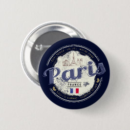 Chapa Redonda De 5 Cm Paris Capital Francia Eiffel Tower Vintage Souveni