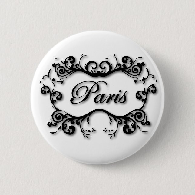 Chapa Redonda De 5 Cm París con Scrolls (Anverso)