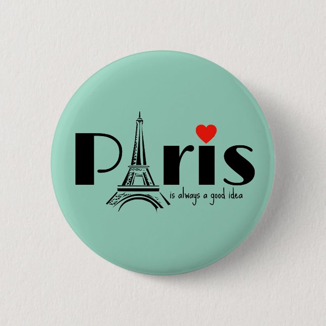 Chapa Redonda De 5 Cm Paris Eiffel Tower Design  (Anverso)