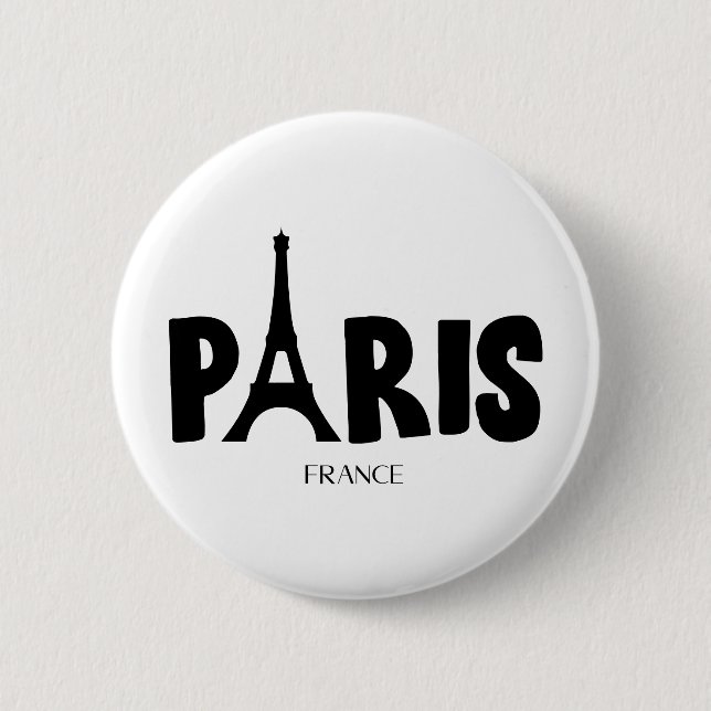 Chapa Redonda De 5 Cm París Francia  (Anverso)