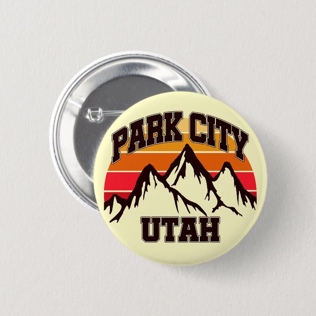 Chapa Redonda De 5 Cm Park City, Utah (Anverso y reverso)