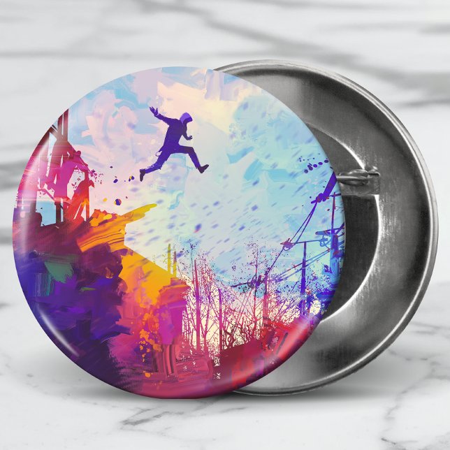 Chapa Redonda De 5 Cm Parkour Urban Free Running Freestyling Moderno Art (Subido por el creador)