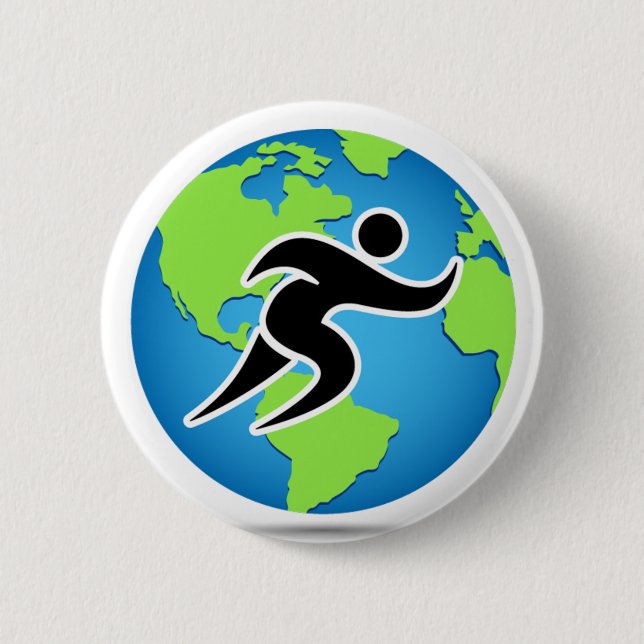 Chapa Redonda De 5 Cm Parleremo Language Marathon Runner (Anverso)