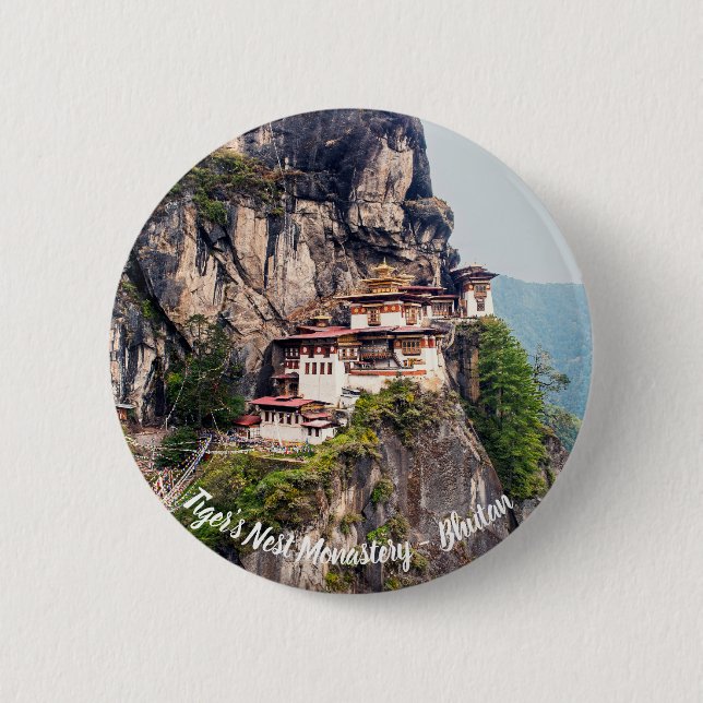 Chapa Redonda De 5 Cm Paro Taktsang: El monasterio nido del tigre - Butá (Anverso)