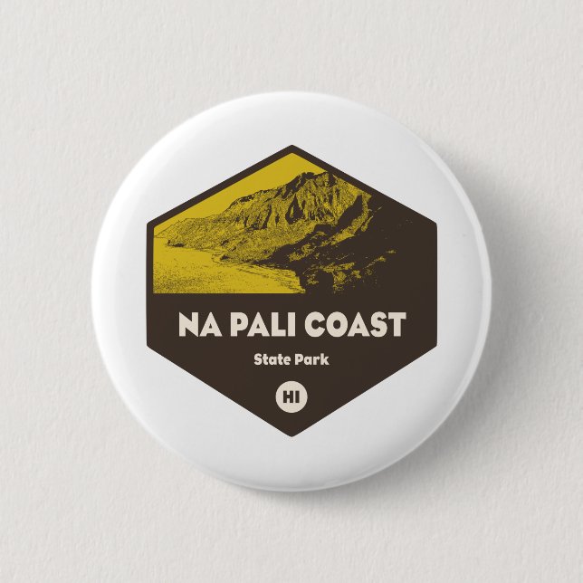 Chapa Redonda De 5 Cm Parque Estatal de la Costa de Nā Pali Hawaii (Anverso)