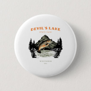 Chapa Redonda De 5 Cm Parque Estatal Devil's Lake Wisconsin Retro Vintag