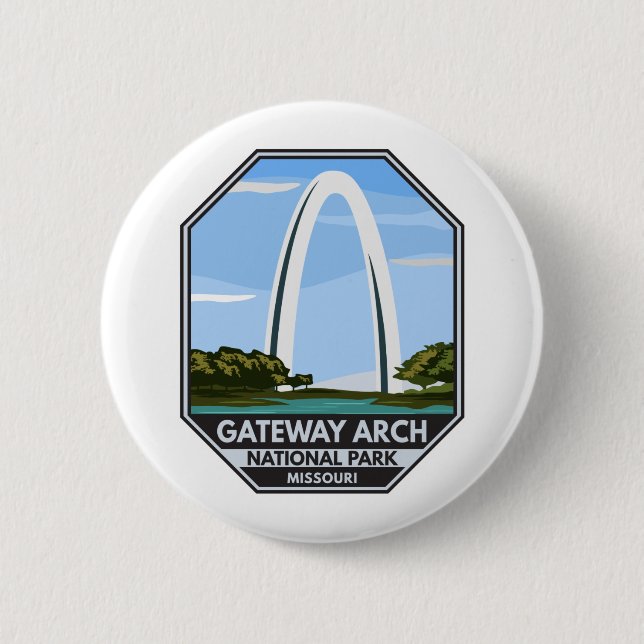 Chapa Redonda De 5 Cm Parque nacional Arch Gateway Missouri (Anverso)