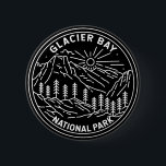 Chapa Redonda De 5 Cm Parque nacional de la Bahía del Glaciar Alaska Mon<br><div class="desc">Diseño del parque nacional de la Bahía del Glaciar en un estilo minimalista y monolítico</div>