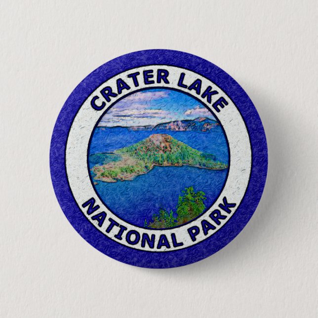 Chapa Redonda De 5 Cm Parque nacional del lago crater (Anverso)