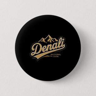 Chapa Redonda De 5 Cm Parque Nacional Denali Alaska Recuerdo Montaña Cam