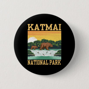 Chapa Redonda De 5 Cm Parque Nacional Katmai Alaska Oso Senderismo Al Ai
