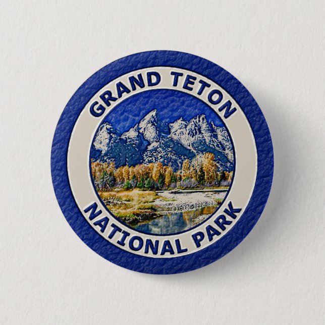 Chapa Redonda De 5 Cm Parque nacional magnífico de Teton (Anverso)