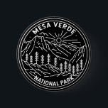 Chapa Redonda De 5 Cm Parque nacional Mesa Verde Colorado Monoline<br><div class="desc">Diseño del parque nacional Mesa Verde en un estilo minimalista y monolíneo</div>