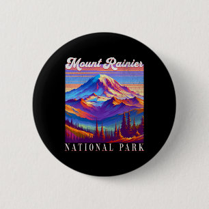 Chapa Redonda De 5 Cm Parque Nacional Mt. Rainier Arte de Montaña Recuer