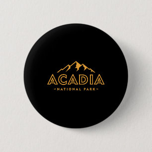 Chapa Redonda De 5 Cm Parque Nacional Retro Acadia Maine Est 1916 Hombre