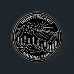 Chapa Redonda De 5 Cm Parque nacional Theodore Roosevelt Monoline<br><div class="desc">Diseño artístico vectorial Theodore Roosevelt. El parque es un parque nacional estadounidense que comprende tres zonas de tierras bajas separadas geográficamente en el oeste de Dakota del Norte.</div>