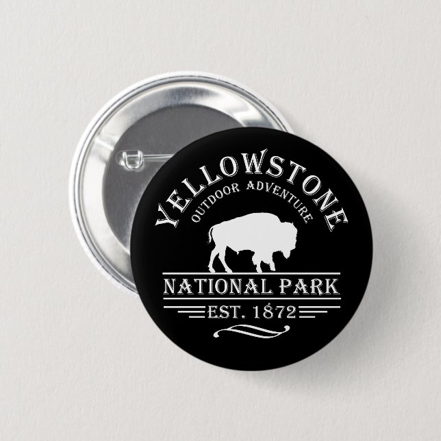 Chapa Redonda De 5 Cm parque nacional yellowstone (Anverso y reverso)