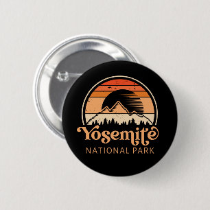 Chapa Redonda De 5 Cm Parque nacional Yosemite, California Retro Vintage