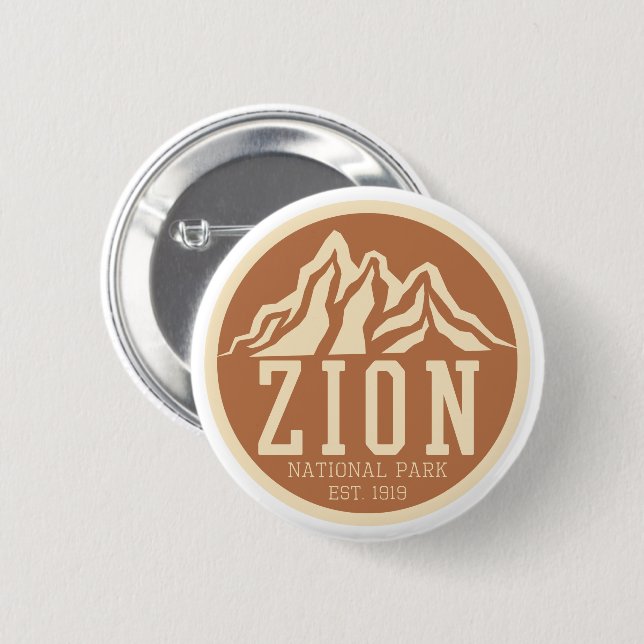 Chapa Redonda De 5 Cm Parque nacional Zion Utah Estados Unidos Retro al  (Anverso y reverso)