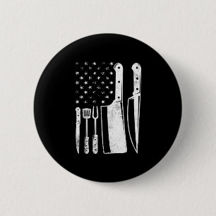 Chapa Redonda De 5 Cm Parrillada bandera de EE. UU. Patriótico cuarto de