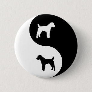 Chapa Redonda De 5 Cm Párroco Jack Russell Yin Yang