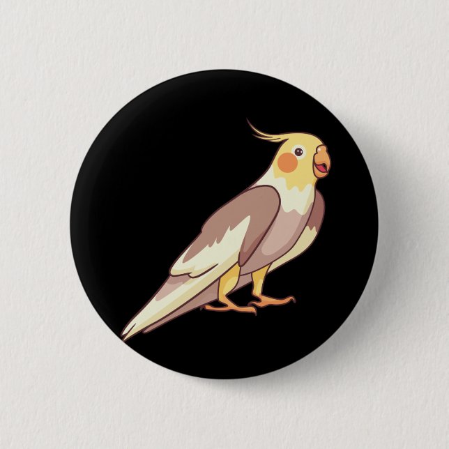 Chapa Redonda De 5 Cm Parroquia de pájaro de Cockatiel (Anverso)