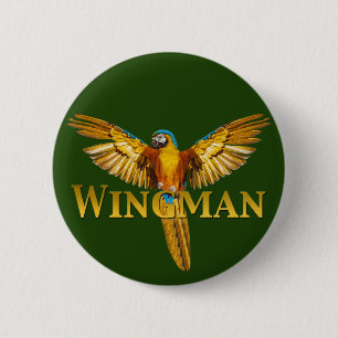 Chapa Redonda De 5 Cm Parrot Wingman