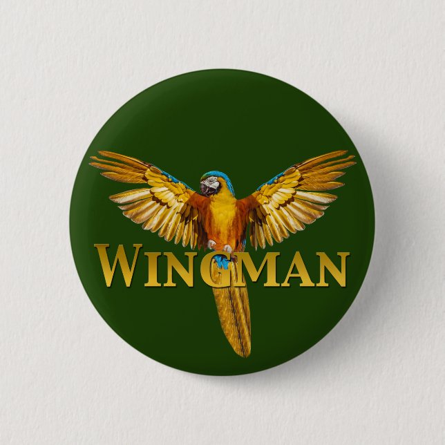 Chapa Redonda De 5 Cm Parrot Wingman (Anverso)