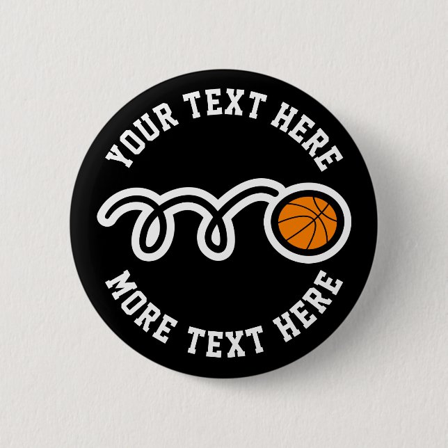 Chapa Redonda De 5 Cm Partida de cumpleaños de baloncesto infantil a fav (Anverso)