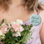 Chapa Redonda De 5 Cm Partido Bridal Boda De Moda De Escritura De Honor<br><div class="desc">Diseñado por fat*fa*tin. Fácil de personalizar con su propio texto,  foto o imagen. Para solicitudes de personalizados,  por favor contacte directamente con fat*fa*tin. Se cobran cargos por personalizado. www.zazzle.com/fat_fa_tin www.zazzle.com/color_therapy www.zazzle.com/fatfatin_blue_knot・・・・・・・. www.zazzle.com/fatfatin_red_knot www.zazzle.com/fatfatin_mini_me www.zazzle.com/fatfatin_box</div>