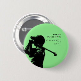 Chapa Redonda De 5 Cm Partido de Bachelor del Golfing Negro mínimo