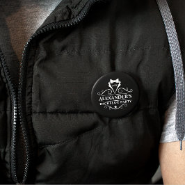 Chapa Redonda De 5 Cm Partido del bachiller Tuxedo Tie Negro