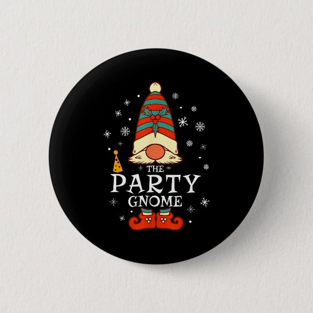 Chapa Redonda De 5 Cm Party Gnome Xmas Group Family Matching Christmas H (Anverso)