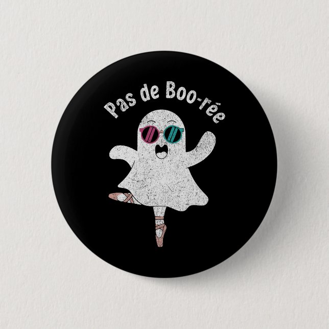 Chapa Redonda De 5 Cm Pas De Boo-rée Cute Ballerina Ghost Divertido ball (Anverso)