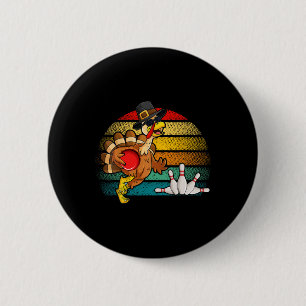 Chapa Redonda De 5 Cm Pasador de bola de bolos de pavo retro Vibraciones
