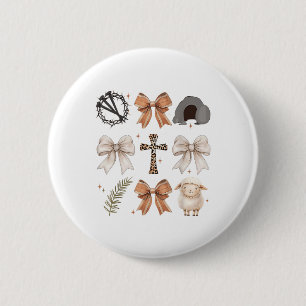 Chapa Redonda De 5 Cm Pascua Cristiana Es Coquette De Fe De La Cruz De C