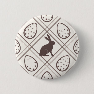 Chapa Redonda De 5 Cm Pascua de cuadros marrones  
