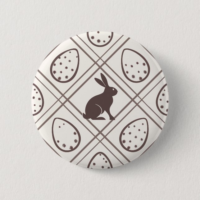 Chapa Redonda De 5 Cm Pascua de cuadros marrones   (Anverso)