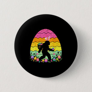 Chapa Redonda De 5 Cm Pascua retro bigfoot sasquatch conejo caza de huev