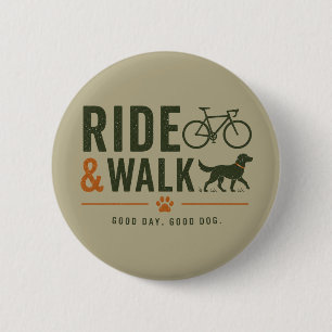 Chapa Redonda De 5 Cm Pasear Perro Dueño Ciclismo Estilo de Vida