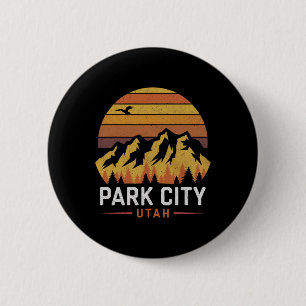 Chapa Redonda De 5 Cm Paseo Ciudad Utah Montañas Esquí Camping Viaje S