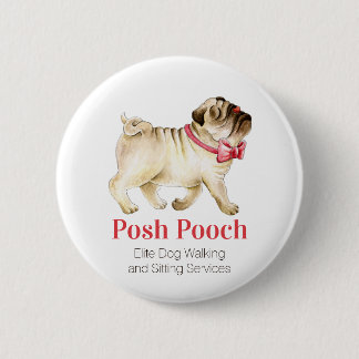 Chapa Redonda De 5 Cm Paseo de perros y servicio de sentada pospug red